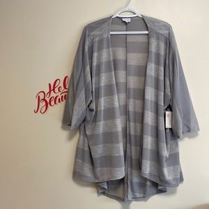 LulaRoe Grey Striped Cardigan